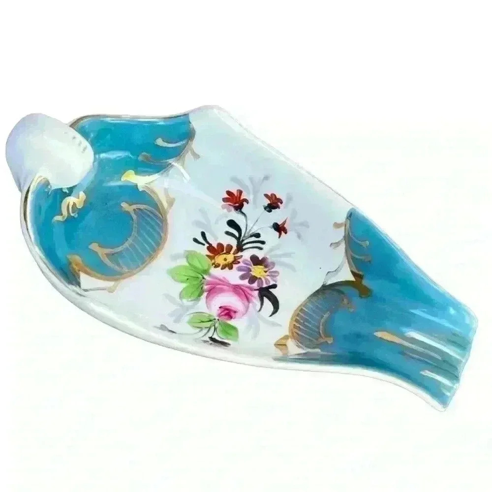 Vintage hand painted Japanese ashtray trinket dish